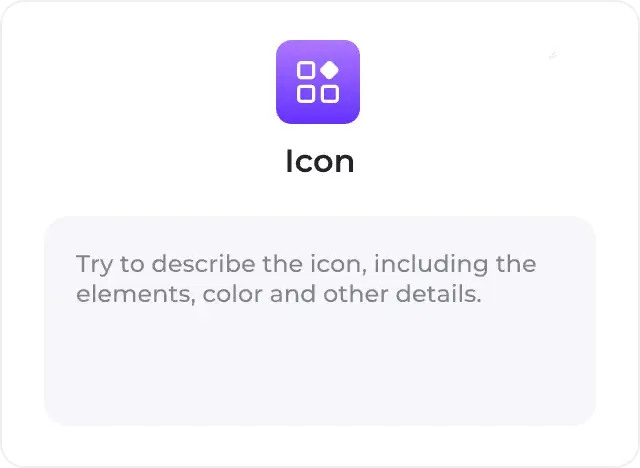 Describing your icon style and theme to start generating custom mobile app icons with an icon generator