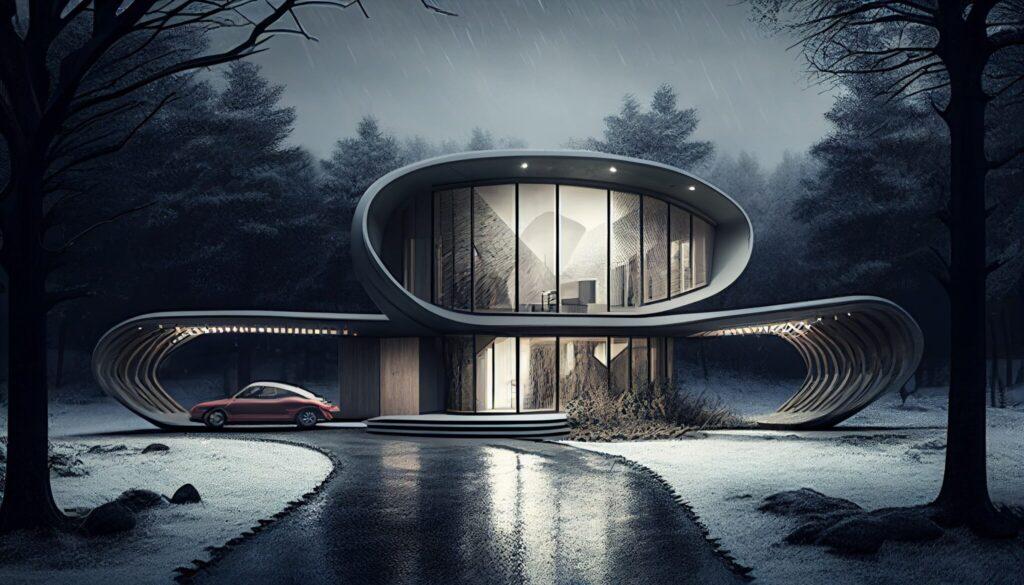 a neofuturistic compact house