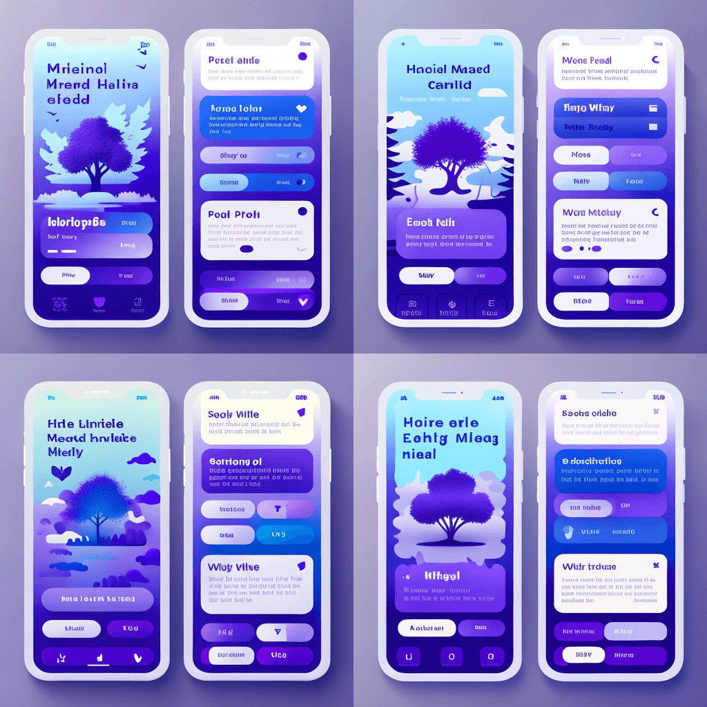 apps blue white purple interface
