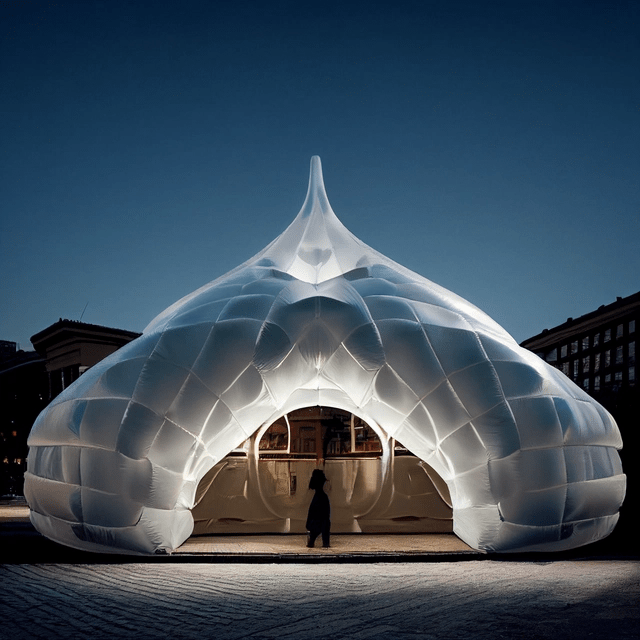 inflatable architecture pavilion in city