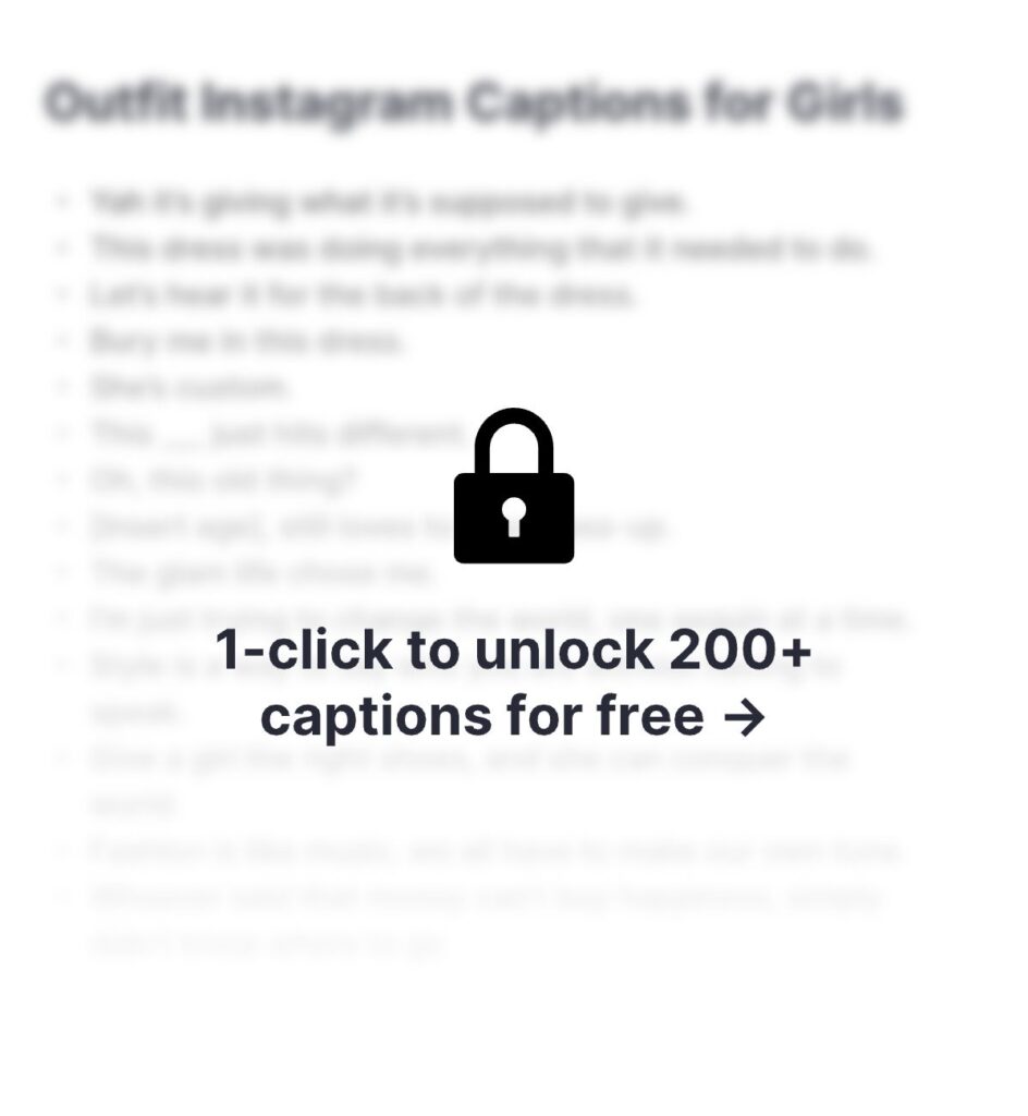 cute Instagram caption - unlock