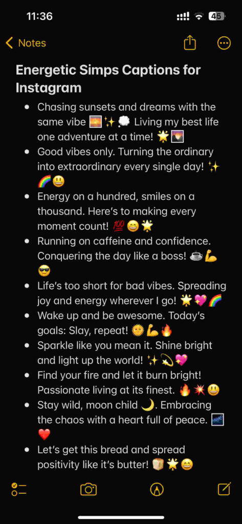 energetic simps captions for instagram