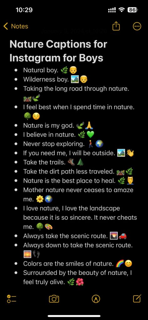 nature captions for instagram for boys
