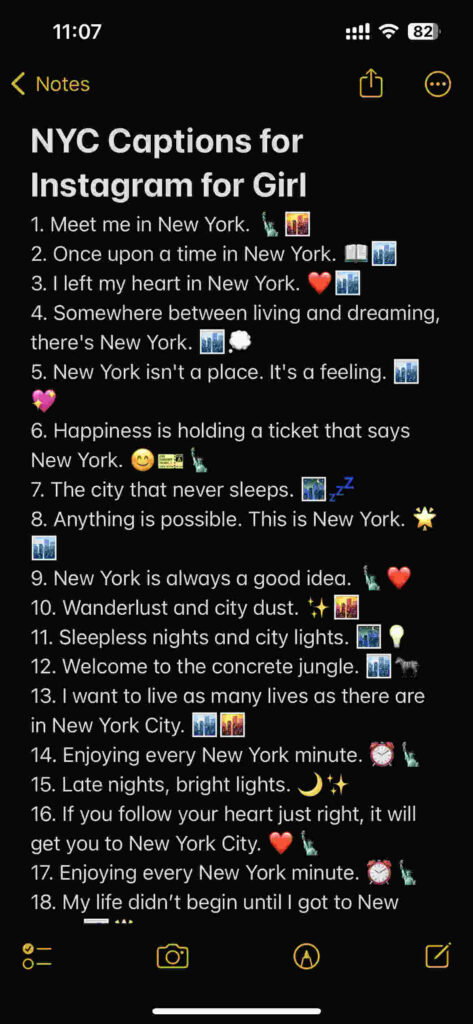 nyc captions for instagram for girl