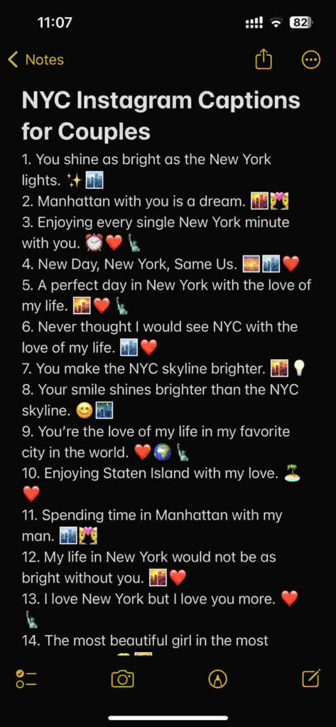 nyc instagram captions for couples