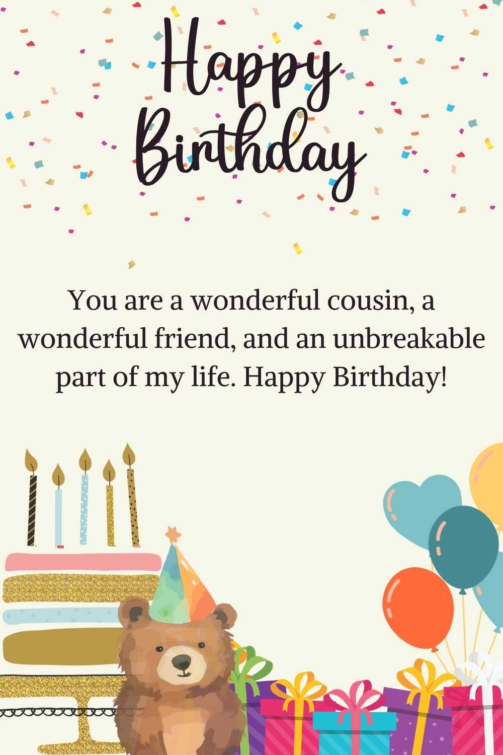 85+ Best Birthday Wishes for Cousin to Commemorate - Arvin