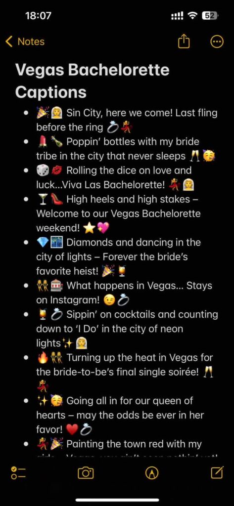 Vegas bachelorette captions