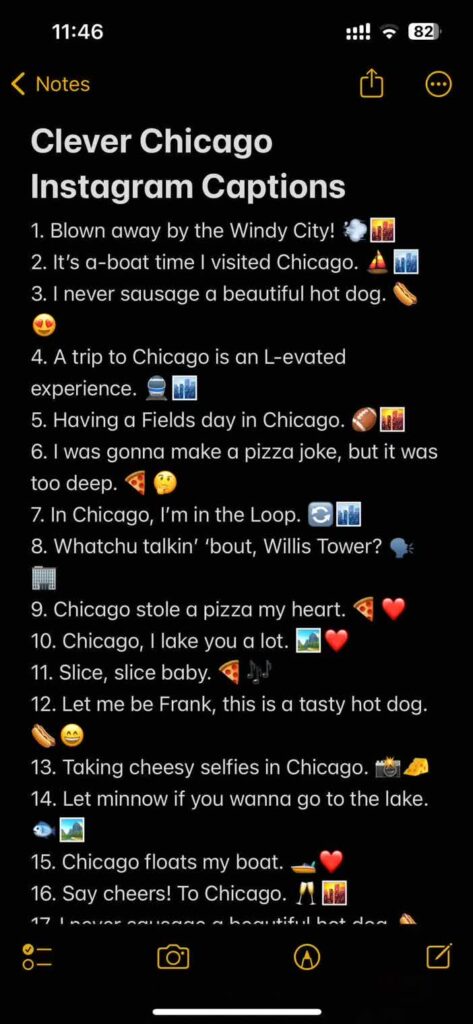 clever chicago instagram captions