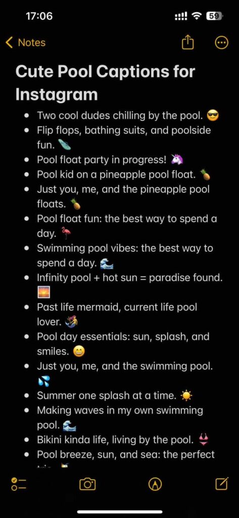cute pool captions for instagram