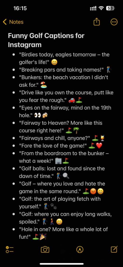 funny golf instagram captions