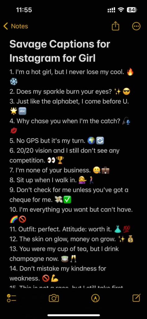 Caption For Instagram On Attitude Infocore