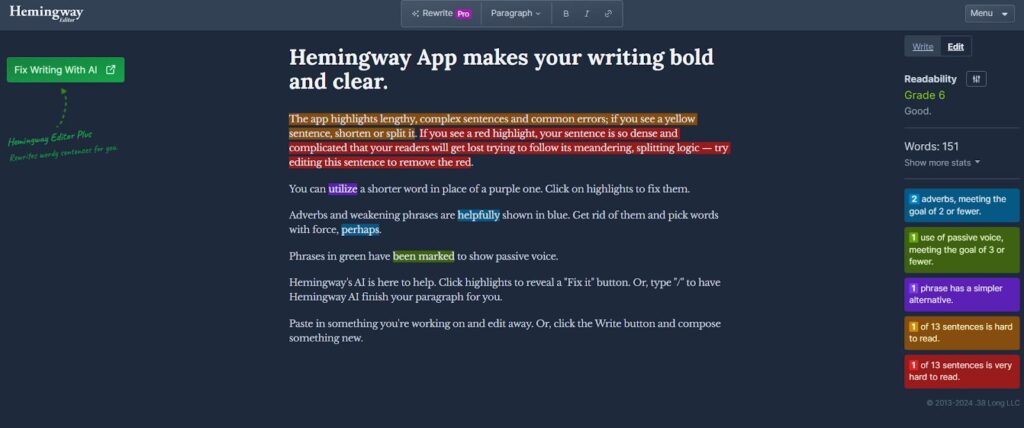 Best Writing Apps Hemingway