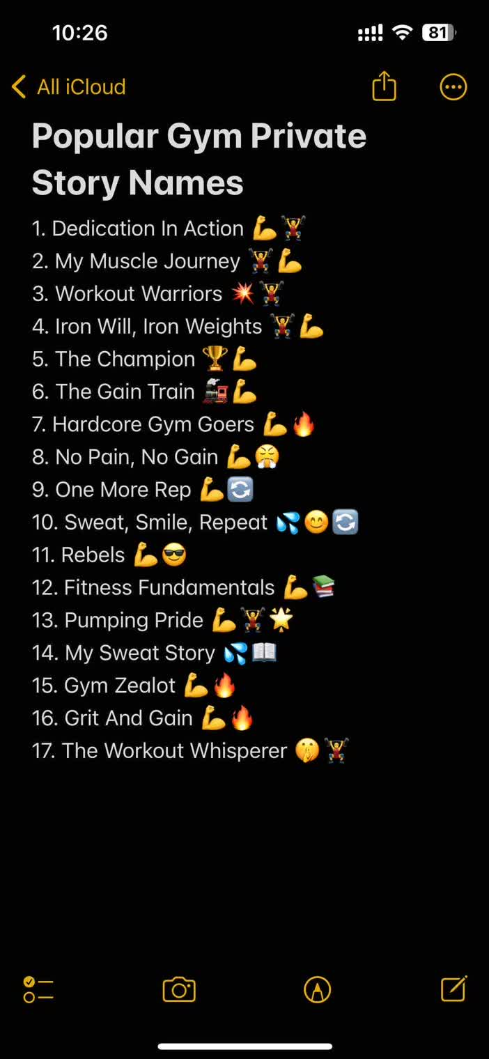 200+ Gym Private Story Names for Snapchat 2024 Arvin