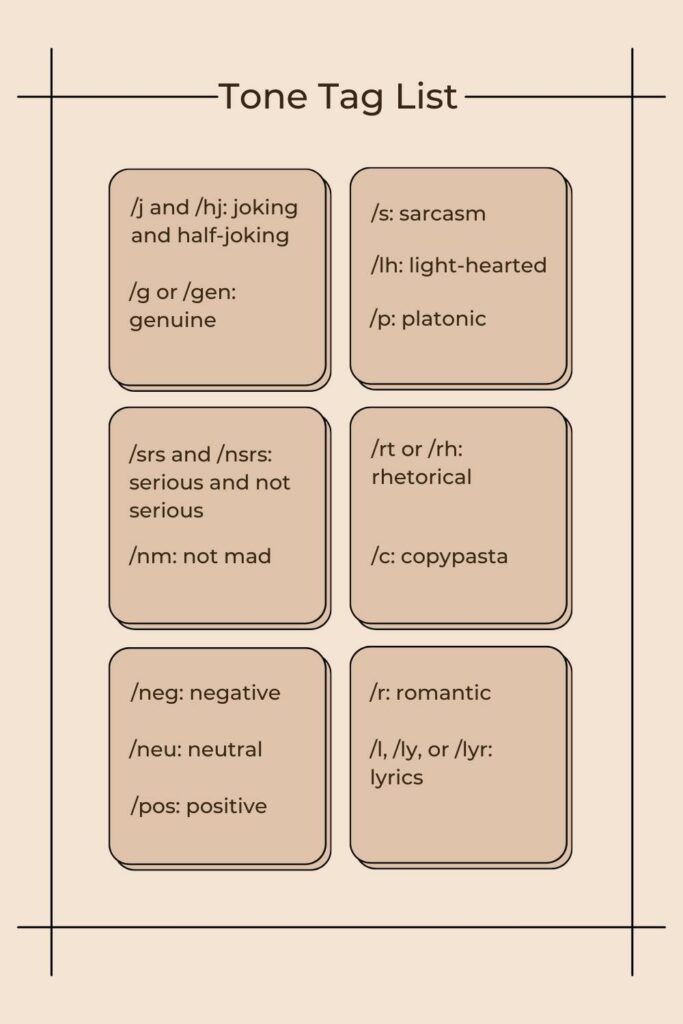 tone tag list