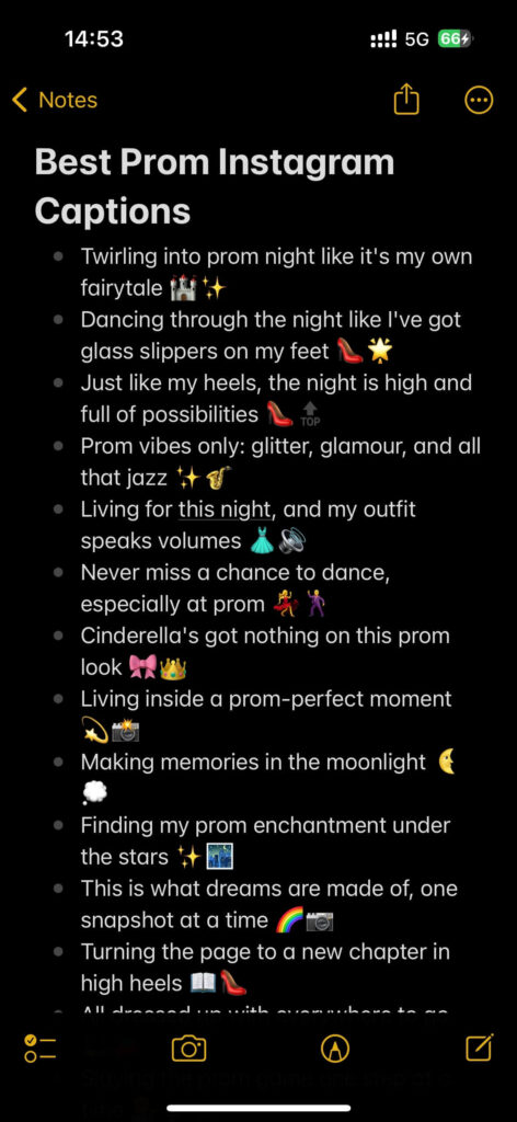 prom captions for instagram