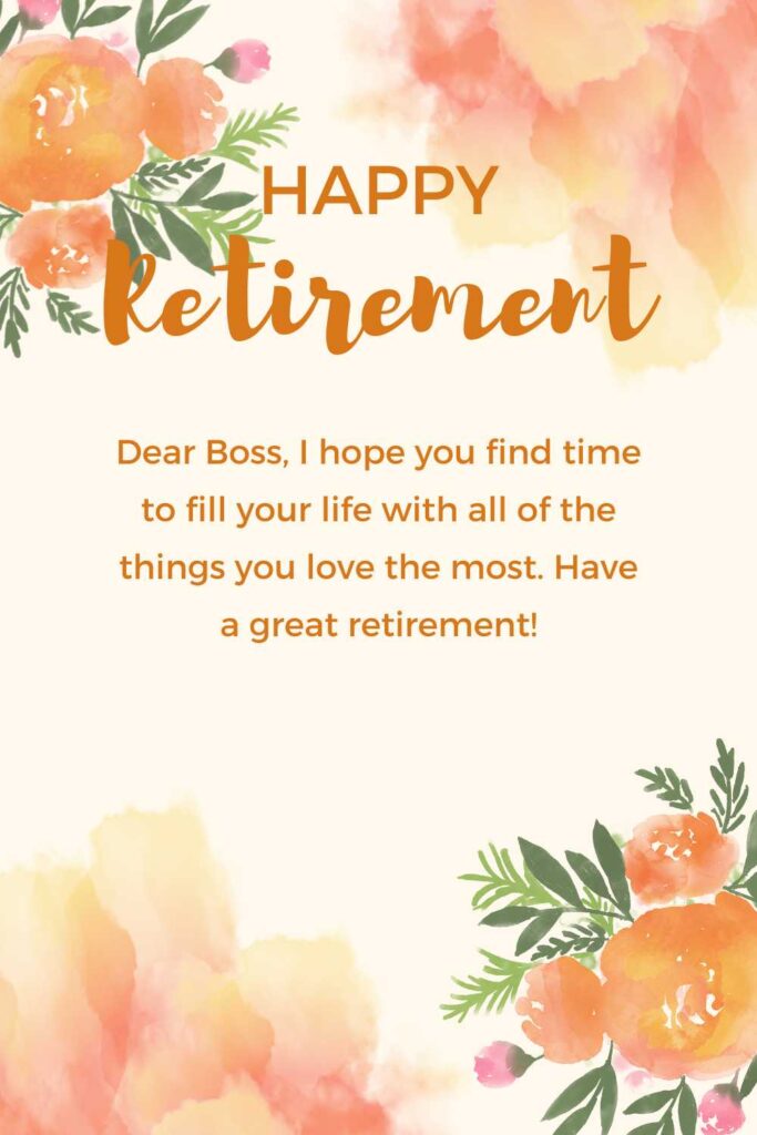 retirement messages for boss