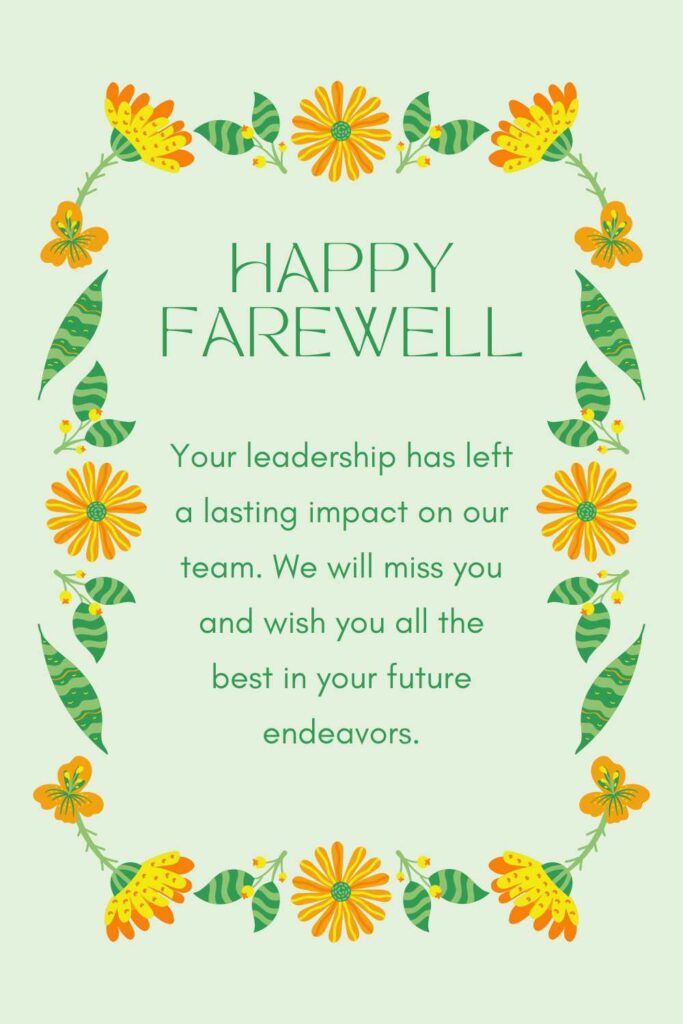 short farewell message to boss