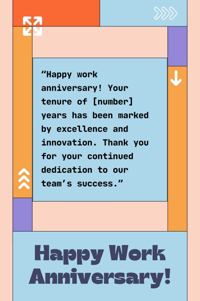 work anniversary messages to employee