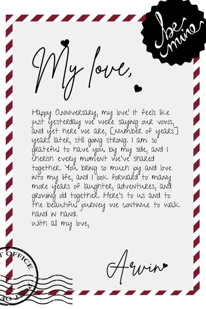 sample love letters for him