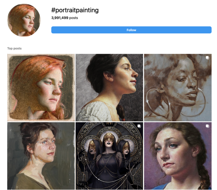 portrait painting art hashtag