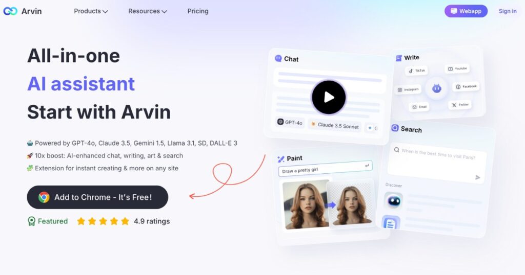 Best Free AI Tools-Arvin