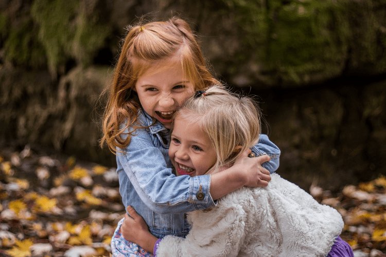 girl hugging