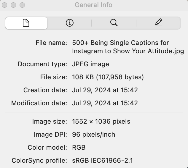 How to Find DPI of Image on Mac?