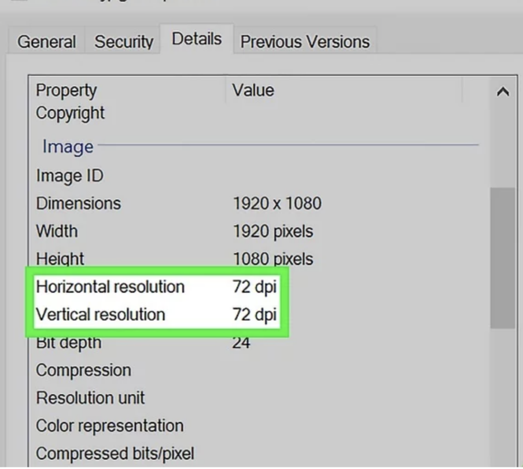 How to Find DPI of Image on Windows?