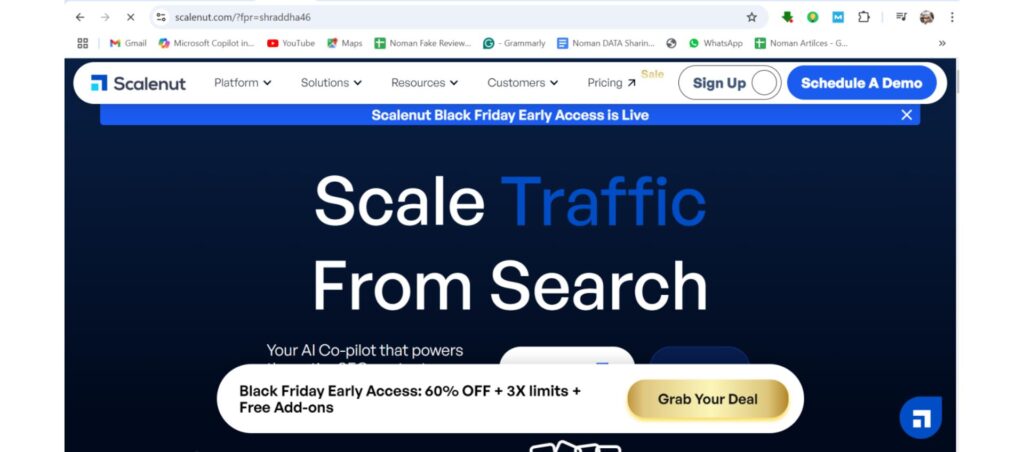 Scalenut AI tool optimizes search performance and boosts website traffic while reducing distractions.