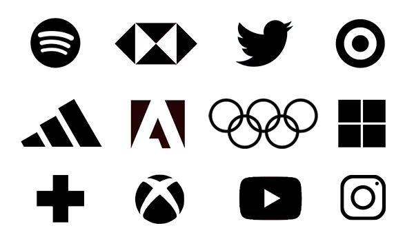 Twelve Logos Based on Geometric Shapes