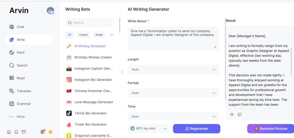 Termination Letter Fill in Specific Details