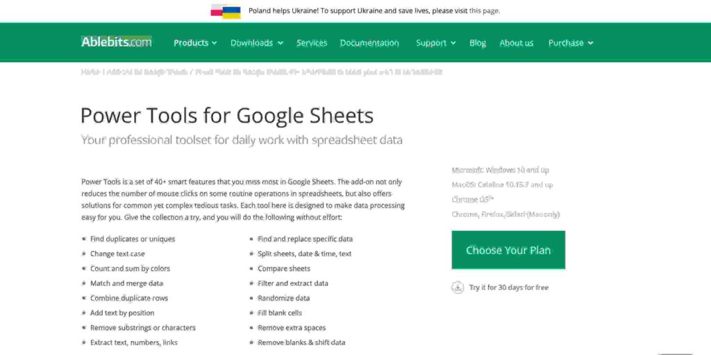 Google Sheet Power Tools by Ablebits