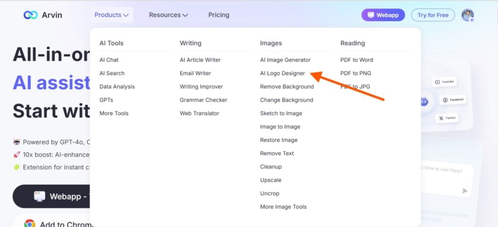 Steps to Use Arvin AI for Logo Design