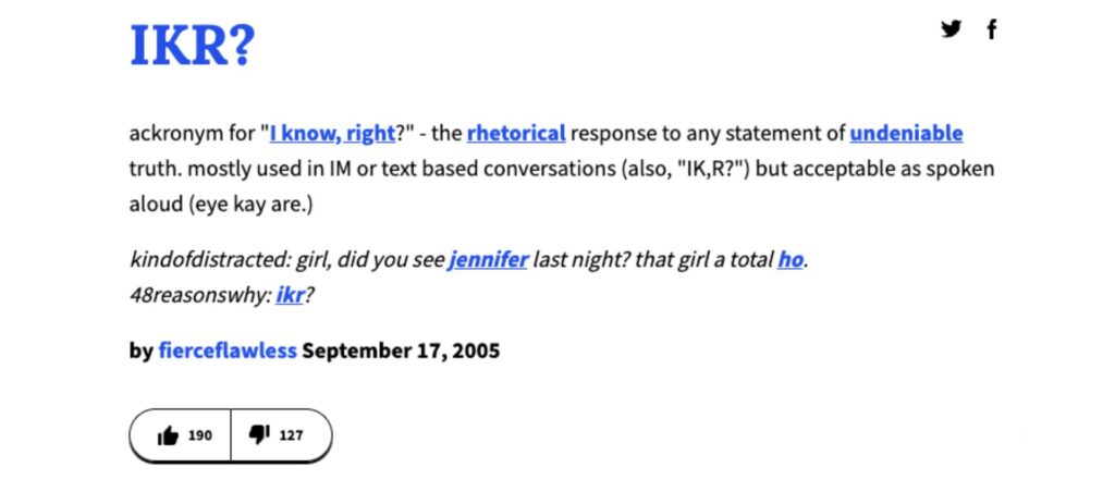 ikr meaning urban dictionary definition