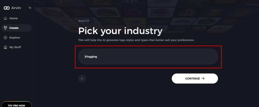 choose youtube channel category for logo 