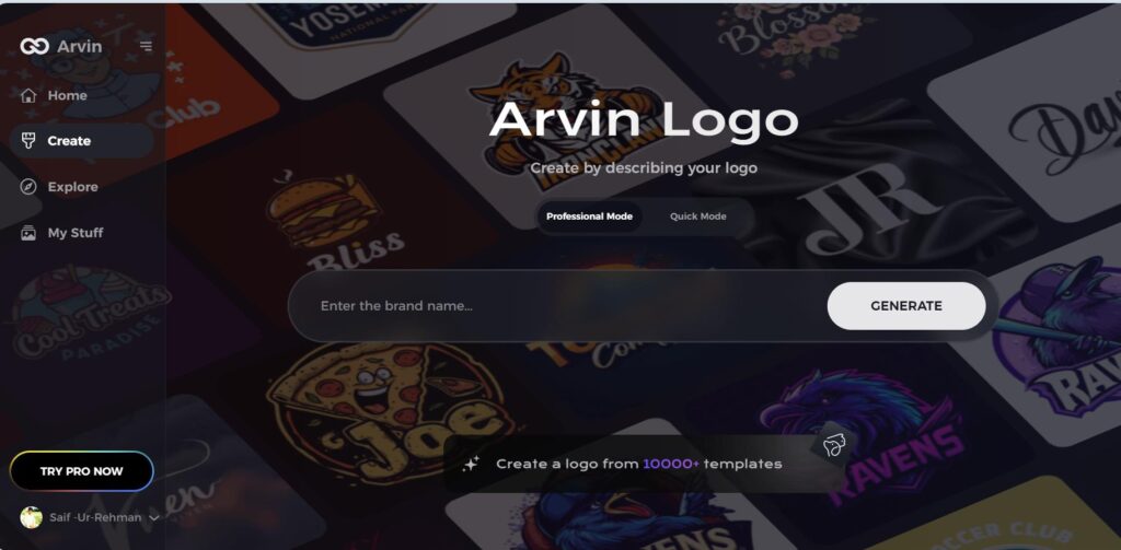 Go to the Arvin AI Website to make logo like adidas