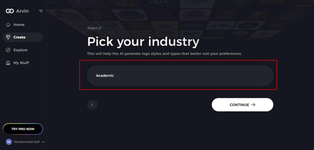 Select Your Industry to make logo like adidas