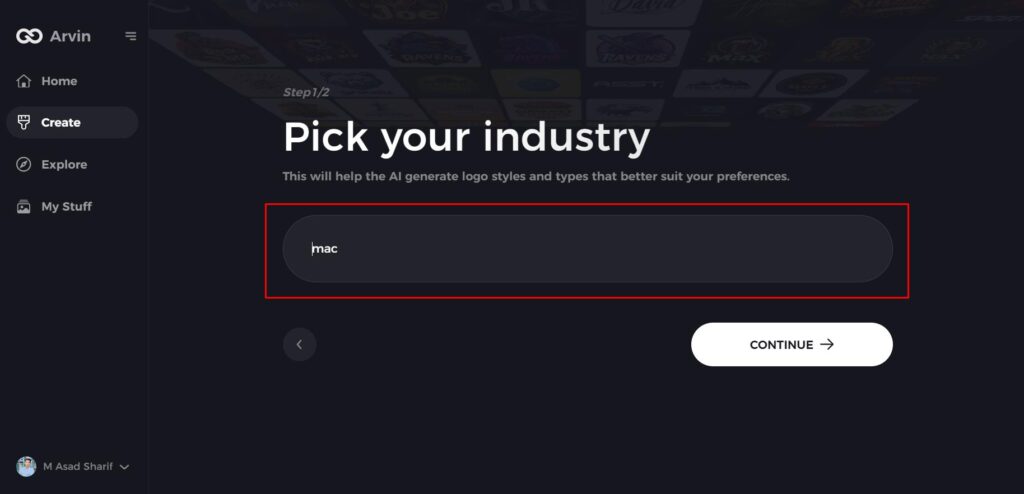 Select Your Industry for logo creation