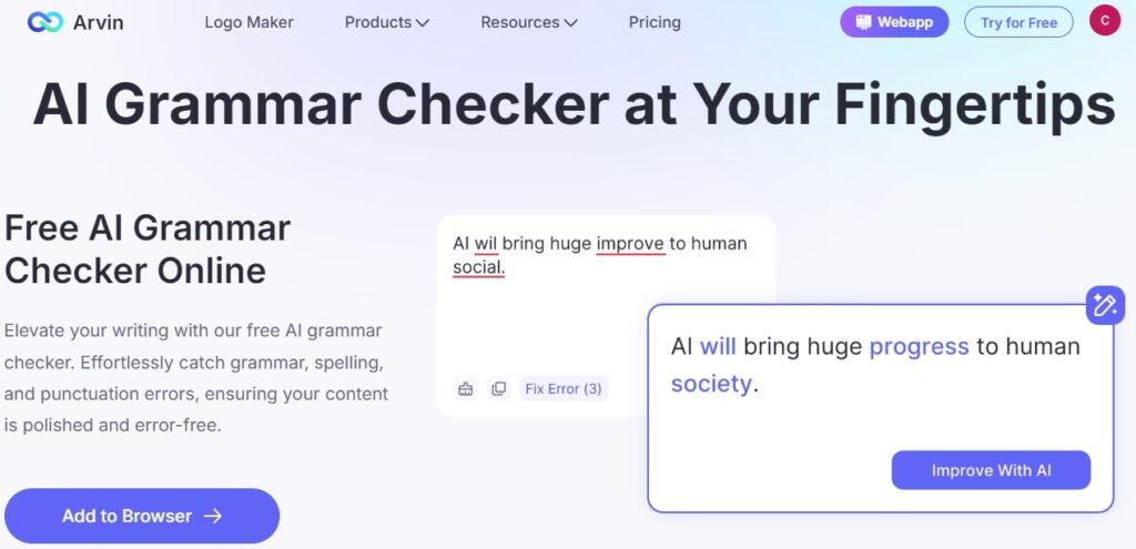 Arvin ai grammar checker that can assist you with: how to write a dialogue in a story