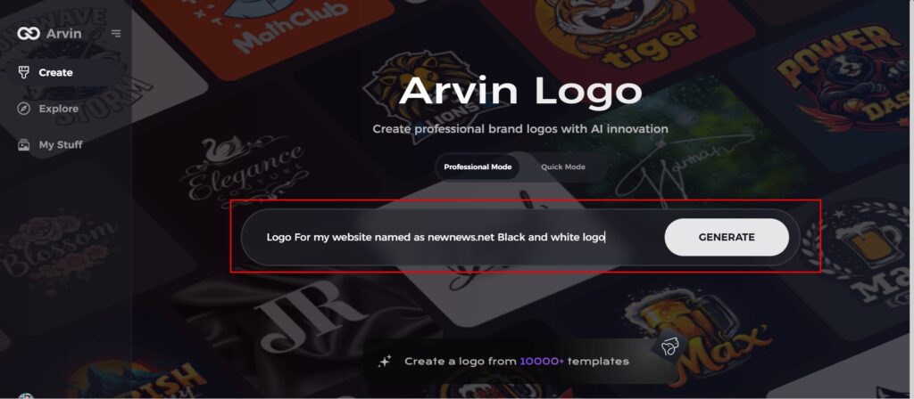 enter details like logo fonts