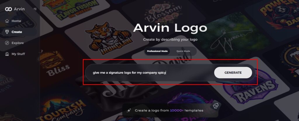 input details for signature logo