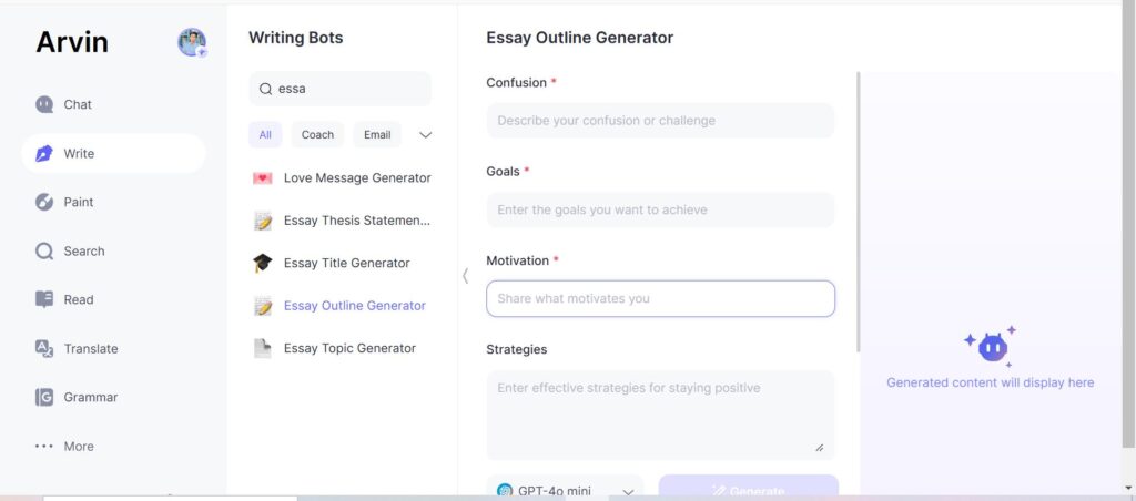 Essay outline generator