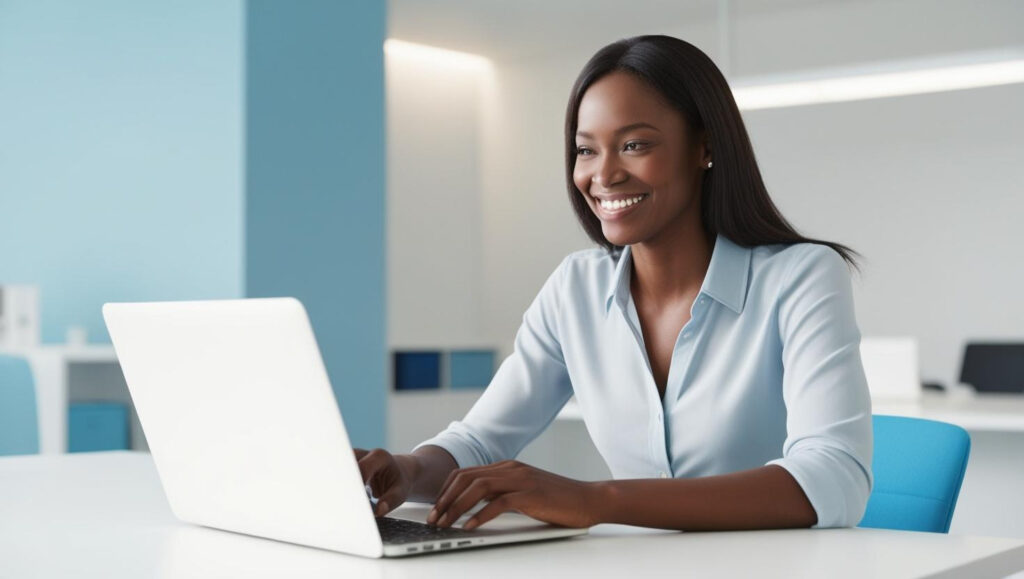 A woman marking all her emails as read 