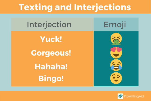 texting and interjection