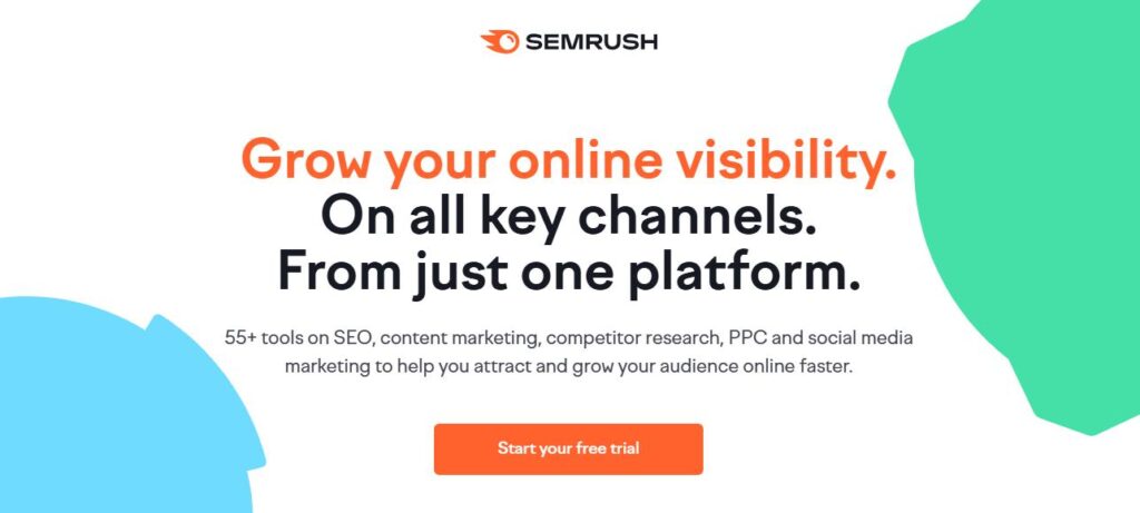 web page of Semrush