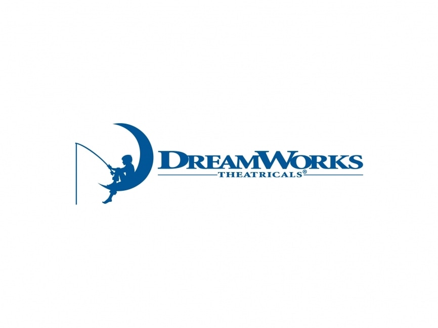 DreamWorks Animation
Logo Design: A whimsical scene of a boy sitting on a crescent moon, fishing against a cloudy sky.