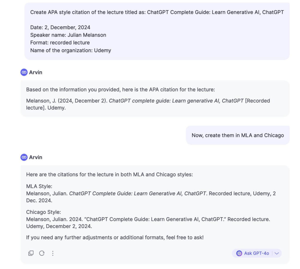 How to cite a lecture