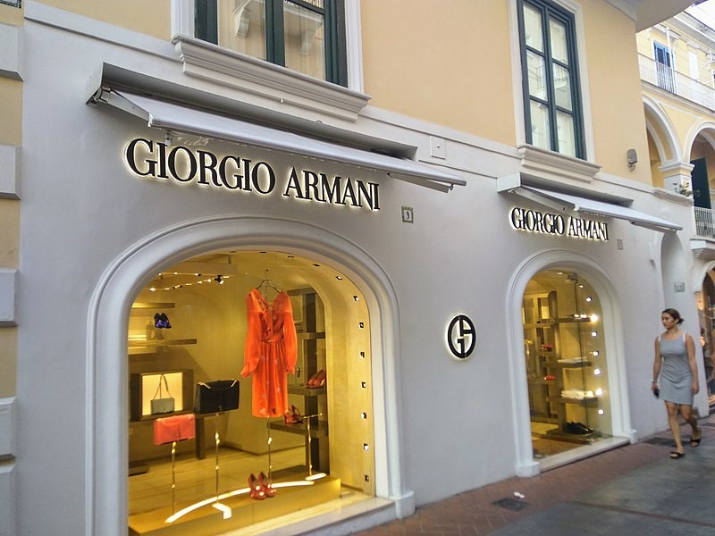 armani logo in fashion