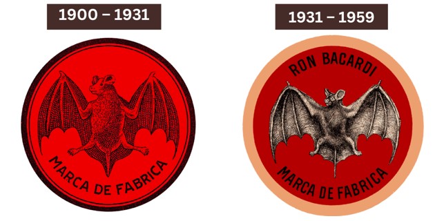 bacardi logo in 1900s