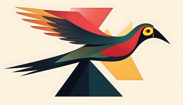 expressive bird logo